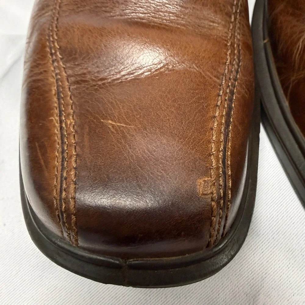 ECCO Helsinki Mens Brown Leather Bicycle Toe Oxford Dress Shoes EU 44 US 10-10.5